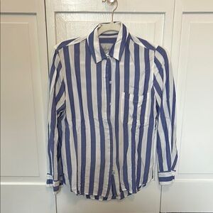Rails Blue and White Striped Button Down Shirt